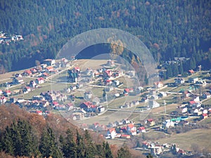 Cities and buildings seen from 1400 meters altitude photo